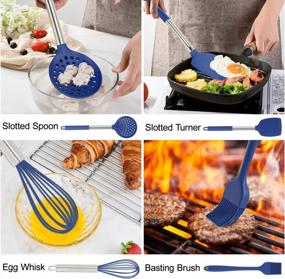 img 2 attached to 33-Piece Heat-Resistant Silicone Cooking Utensil Set For Nonstick Cookware - Blue