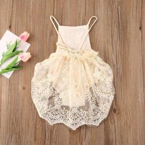 img 1 attached to Adorable Butterfly Sleeve Romper For Infant Baby Girls With Ruffle Lace, Tutu Dress Jumpsuit, And Princess Outfit By Kayotuas