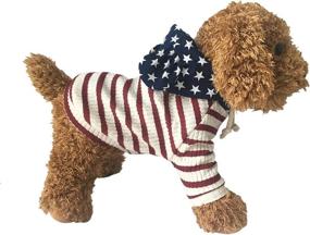 img 4 attached to 🐾 BONDOGLAND Pet Clothes: Stylish Dog Hoodies for Small Dogs & Cats | 4th of July Sweater Onesie & Tracksuit Pajamas