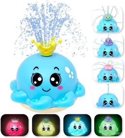 img 4 attached to 🐙 Octopus Blue: Automatic Water Spray & Light Up Bath Toy for Toddlers - Fun Ocean Animal Swimming Pool and Bathroom Toy for Boys and Girls