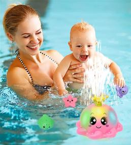 img 2 attached to 🐙 Octopus Blue: Automatic Water Spray & Light Up Bath Toy for Toddlers - Fun Ocean Animal Swimming Pool and Bathroom Toy for Boys and Girls