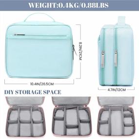 img 2 attached to Waterproof Travel Electronics Organizer Bag - Triple Layer Large Shockproof Cable Storage For Electronic Accessories, Cords, Hard Drives, Power Banks, Tablets In Aqua Sky