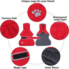 img 3 attached to Geyecete Winter Dog Coat for Greyhounds - Raincoat with Lamb Velvet Lining - Adjustable Straps - Ideal Outdoor Apparel for Medium and Large Dogs