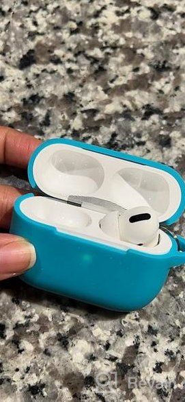 img 1 attached to Protective Silicone AirPods Pro Case With Keychain - Hamile Compatible Shockproof Cover For Apple AirPod Pro 2019 Charging Case, Aqua review by Keith Wachtel
