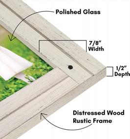 img 2 attached to Americanflat 5X7 Rustic Picture Frame - Aspen White Textured Wood & Polished Glass | Horizontal/Vertical Wall & Tabletop