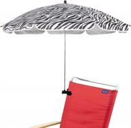 ammsun chair umbrella with universal clamp 43 inches upf 🌂 50+ - portable shade for patio, beach, stroller, sports, wheelchair, wagon (zebra) logo