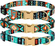 🐾 collardirect tribal aztec pattern dog collar for small medium large dogs or puppies, quick release buckle, adjustable soft nylon, cute unique design logo