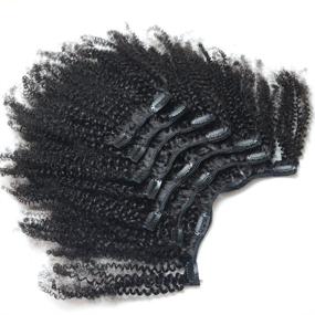 img 1 attached to 16 Дюймов 7 Шт. / Компл. Бразильские Девственные Человеческие Волосы Естественный Цвет Клип Ins Для Афроамериканских Женщин | Luwigs Afro Kinky Curly 4B 4C Clip In Hair Extensions