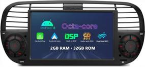 img 4 attached to XTRONS Single Din Car Stereo Android 11 Автомобильный радиоплеер 7-дюймовый сенсорный экран GPS-навигация 1 Din Bluetooth Головное устройство Встроенный DSP Car Play Android Auto Поддержка резервной камеры OBD2 DVR для Fiat 500