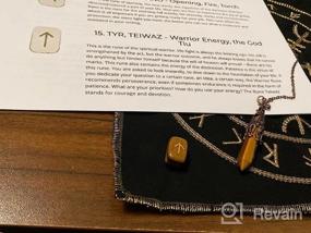 img 5 attached to Tiger'S Eye Rune Stones Set With Crystal Pendulum And Viking Compass Energy Mat - Ideal For Divination, Meditation, Reiki Healing