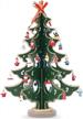 bestpysanky wooden tabletop christmas tree with 32 german style miniature christmas ornaments 12.5 inches tall logo