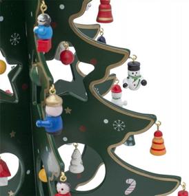 img 1 attached to BestPysanky Деревянная настольная рождественская елка с 32 миниатюрными рождественскими украшениями в немецком стиле высотой 12,5 дюймов
