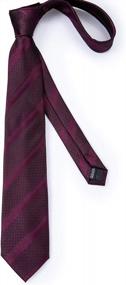 img 1 attached to Be Distinguished And Sophisticated With DiBanGu Men'S Silk Woven Stripe Tie Set For Formal Occasions