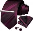 be distinguished and sophisticated with dibangu men's silk woven stripe tie set for formal occasions logo