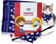 🐱 toastycat 2-piece matching adult & cat bandana set - adjustable, safe breakaway kitten collar - cute navy autumn style cat design - suitable for small to medium sizes logo