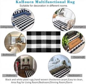 img 2 attached to Extra Large Black Buffalo Check Cotton Runner Rug (67"X90") - Plaid Checkered Design, Washable And Versatile For Living Room, Bedroom, Kitchen, Doorway, And Laundry - KaHouen (5.58 X7.5 Ft)
