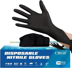 img 3 attached to CHGD Nitrile Black Disposable Gloves: 6mil Latex Free Textured Exam Gloves for Industrial & Household Use