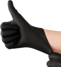 img 2 attached to CHGD Nitrile Black Disposable Gloves: 6mil Latex Free Textured Exam Gloves for Industrial & Household Use