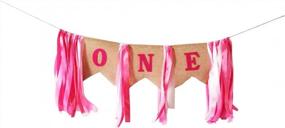 img 2 attached to Отпразднуйте первый день рождения вашей девочки с набором украшений Shalofer, включающим баннер, топпер для торта и шляпу с короной в розовом цвете-1St, One.
