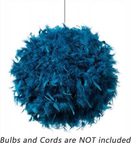 img 3 attached to Waneway Feather Lamp Shade For Ceiling Pendant Light, Lampshade For Table Lamp And Floor Lamp For Living Room, Bedroom, Wedding Or Party Decoration, Diameter 15.7 Inches, Teal