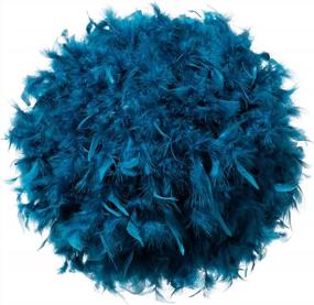 img 4 attached to Waneway Feather Lamp Shade For Ceiling Pendant Light, Lampshade For Table Lamp And Floor Lamp For Living Room, Bedroom, Wedding Or Party Decoration, Diameter 15.7 Inches, Teal