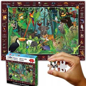 img 4 attached to 250 Piece Jigsaw Puzzle For Kids Ages 8+ | Colorful Rainforest Jungle Educational Toy | Stimulate Learning & Family Fun | 14.2” X 19.3”