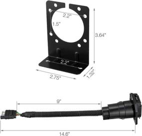 img 2 attached to 🔌 Miady 4-Pin Flat to 7-Pin Round Blade Trailer Adapter with Mounting Bracket - Enhanced Wiring Plug Connector