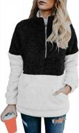 dokotoo womens 2022 fashion 1/4 quarter zip high neck fluffy fleece sherpa sweatshirt pullover outerwear s-xxl logo