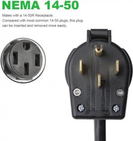 img 2 attached to SAE J1772 NEMA14-50 Plug Портативный зарядный кабель для электромобилей 220–240 В, 20 футов, шнур, переключаемый, 16A/24A/32A BESENERGY Level 2