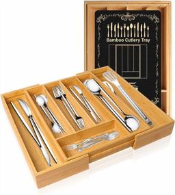 img 4 attached to BIGTREE Bamboo Cutlery Drawer Organizer - The Ultimate Solution For Organizing Kitchen Utensils