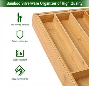 img 1 attached to BIGTREE Bamboo Cutlery Drawer Organizer - The Ultimate Solution For Organizing Kitchen Utensils