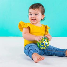 img 3 attached to Задействуйте чувства вашего ребенка с помощью яркой игрушки Oball Classic Easy-Grasp Toy - сине-зеленой, идеально подходит для новорожденных +