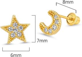 img 3 attached to Plated Zirconia Screwback Earrings Sterling Girls' Jewelry : Earrings