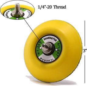 img 2 attached to 🔮 Ouya 3 Pack 3" Hook and Loop Backing Pads with 1/4"-20 Threads for Polishing and Buffing on Dual Action Car Polisher