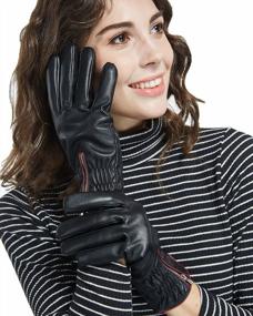 img 2 attached to LETHMIK Black Magic Knit Gloves Unisex Winter Wool Lined With 2 Touchscreen Fingers