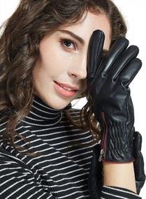 img 1 attached to LETHMIK Black Magic Knit Gloves Unisex Winter Wool Lined With 2 Touchscreen Fingers