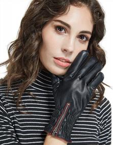 img 3 attached to LETHMIK Black Magic Knit Gloves Unisex Winter Wool Lined With 2 Touchscreen Fingers