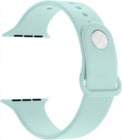img 4 attached to Turquoise Soft Silicone Band For Apple Watch 38Mm - Compatible With Series 2, Series 1, And Sport Models - Stylish Replacement Band For Men And Women - VONTER Smart Watch Band Edition