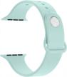 turquoise soft silicone band for apple watch 38mm - compatible with series 2, series 1, and sport models - stylish replacement band for men and women - vonter smart watch band edition logo