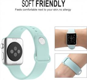 img 3 attached to Turquoise Soft Silicone Band For Apple Watch 38Mm - Compatible With Series 2, Series 1, And Sport Models - Stylish Replacement Band For Men And Women - VONTER Smart Watch Band Edition
