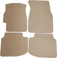 🚗 ikon motorsports beige 4pc nylon car floor mats - compatible with 1996-2000 honda civic, front & rear carpets logo