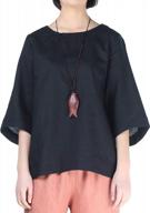 women's loose cotton linen blouse round neck chinese frog button tops логотип