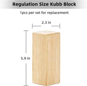 img 3 attached to ApudArmis Kubb Yard Games Сменные деревянные блоки, прочный резиновый древесный материал, дворовая игра 6 дюймов X 2,3 дюйма X 2,3 для других брендов (1 шт. в упаковке)