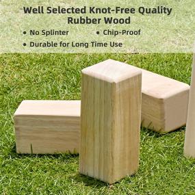 img 2 attached to ApudArmis Kubb Yard Games Replacement Wooden Blocks, Sturdy Rubber Wood Material, 6” X 2.3” X 2.3 Backyard Game For Other Brands (1 Piece Per Pack)