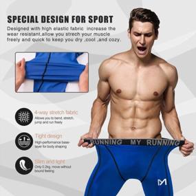 img 2 attached to Мужские компрессионные штаны MEETYOO: прохладные сухие спортивные тайтсы для тренировок, леггинсы для максимальной производительности