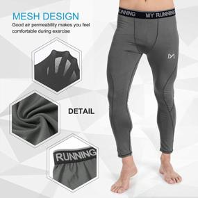 img 1 attached to Мужские компрессионные штаны MEETYOO: прохладные сухие спортивные тайтсы для тренировок, леггинсы для максимальной производительности