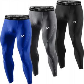 img 4 attached to Мужские компрессионные штаны MEETYOO: прохладные сухие спортивные тайтсы для тренировок, леггинсы для максимальной производительности