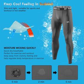 img 3 attached to Мужские компрессионные штаны MEETYOO: прохладные сухие спортивные тайтсы для тренировок, леггинсы для максимальной производительности
