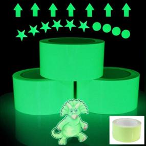 img 4 attached to Stay Safe At Night With DUOFIRE Glow In The Dark Tape - 3 Rolls, Removable & Waterproof, High Luminance Photoluminescent Safety Tape