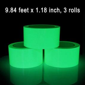 img 3 attached to Stay Safe At Night With DUOFIRE Glow In The Dark Tape - 3 Rolls, Removable & Waterproof, High Luminance Photoluminescent Safety Tape